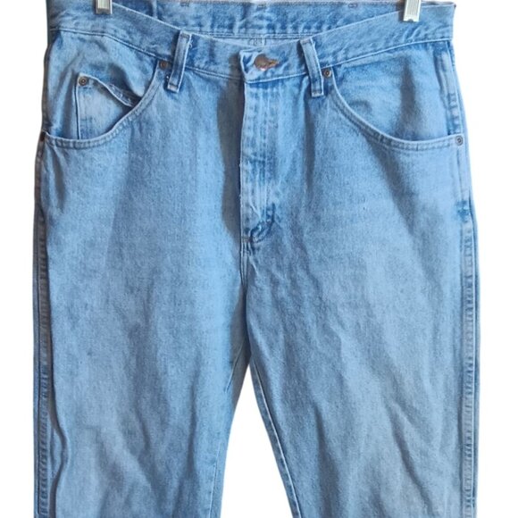 33x34 Vintage Men's Wrangler Jeans 1990's 96501SL Mexico Distress Work Stain - Picture 3 of 7